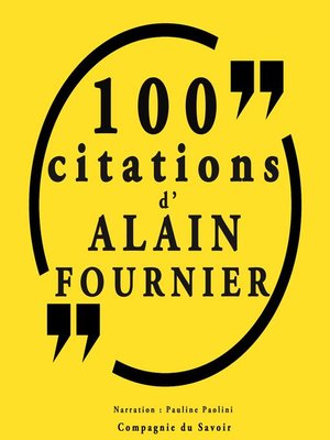 cover image of 100 citations d'Alain Fournier